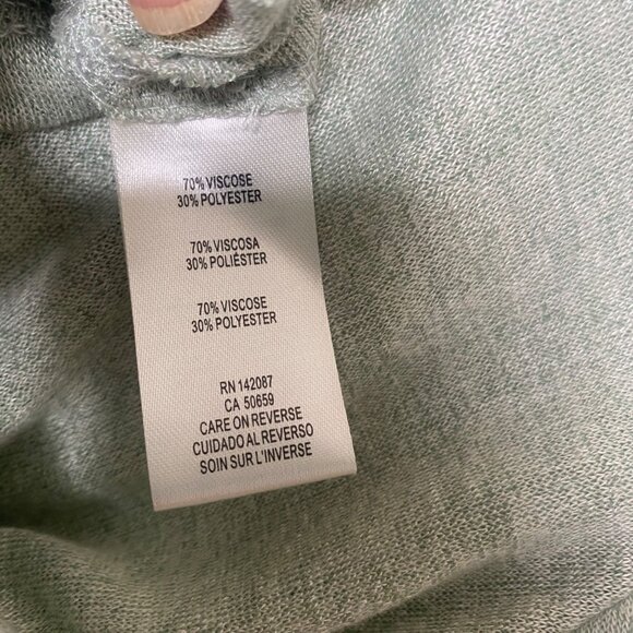 Simply Noelle Womens S/M Light Green Knotted Long Sleeve Top W/Pearl Buttons - Picture 5 of 7